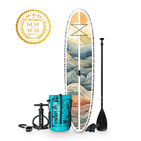 image of the Stowaway Lite inflatable paddle board and accessories in subconscious